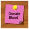 Reminder paper word donate blood vector. Vector Illustration.