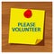 Reminder paper word please volunteer vector. Vector Illustration.