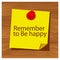 Reminder paper word remember to be happy vector. Vector Illustration.