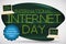 Reminder Sign with Retro Computers for International Internet Day, Vector Illustration