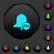 Reminder snooze dark push buttons with color icons