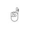 Reminder string tied to index finger vector line icon