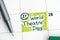 Reminder World Theatre Day in calendar with green pen