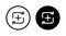 Remix button icon vector. Social media elements