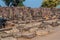 Remnants of ancient constructions at Sanchi site, Madhya Pradesh, Ind