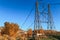 Remnants of Dewey Suspension Bridge Crossing the Colorado, Moab, Utah