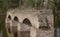 Remnants of old Roman Aqueduct, in a lake in Cologne, Germany.