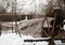 Remnants of Woodward Mill on a snow cover day in Georgia