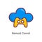 Remort control vector Fill outline Icon Design illustration. Gaming Symbol on White background EPS 10 File