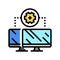 remote assistance repair computer color icon vector illustration