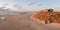 A remote beach hut on the Northumberland coast at Embleton Bay