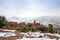 Remote Berber village after snow fall in Atlas mountains