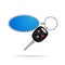 Remote car keys with burglar alarm to protect your car from theft, isolated on white background.