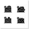 Remote command management glyph icon set