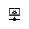 Remote Configuration, Settings Laptop Flat Vector Icon