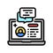 remote consultation color icon vector illustration