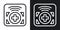 Remote control app icon for smartphone, tablet, laptop or other smart device with mobile interface. Minimalistic two