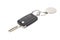 Remote control car key with metal keyring on white