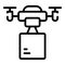 Remote control drone delivery icon, outline style