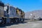 A remote controlled train rolling along in the El Paso, Texas switching yard