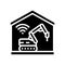 remote demolitions building glyph icon vector illustration