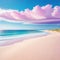 a remote deserted Ocean Dreamy romantic landscape in saturated pastel