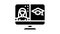 remote education video conference glyph icon animation