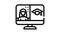 remote education video conference line icon animation