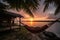 remote island hideaway with hammock and view of the sunset