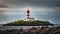 A remote island with a solitary lighthouse