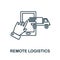 Remote Logistics icon. Line element from industry 4.0 collection. Linear Remote Logistics icon sign for web design