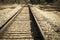 Remote railway track in country blurred