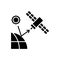 Remote sensing satellite black glyph icon