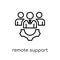 remote support icon. Trendy modern flat linear vector remote sup