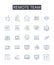 Remote team line icons collection. Virtual staff, Distant group, Off-site team, Far-flung crew, Online personnel