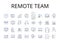 Remote team line icons collection. Virtual staff, Distant group, Off-site team, Far-flung crew, Online personnel