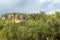 Remote view of church Agios Spyridon in Kardamyli, Mani, Greece