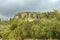 Remote view of church Agios Spyridon in Kardamyli, Mani, Greece