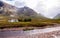 Remote white cabin in the highlands