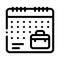 Remote work calendar icon vector outline illustration