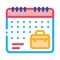Remote work calendar icon vector outline illustration