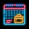 remote work calendar neon glow icon illustration