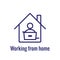 Remote work icon showing work from home concept