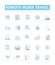 Remote work travel vector line icons set. Remote, Work, Travel, Remote-Work, Work-Travel, Telecommuting, Virtual