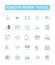 Remote work travel vector line icons set. Remote, Work, Travel, Remote-Work, Work-Travel, Telecommuting, Virtual