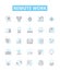 Remote work vector line icons set. Remote, Work, Telecommuting, Teleworking, Virtual, Office, Offsite illustration