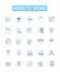 Remote work vector line icons set. Remote, Work, Telecommuting, Teleworking, Virtual, Office, Offsite illustration