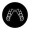 Removable partial denture line icon. Dental prosthetic.
