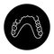 Removable partial denture line icon. Dental prosthetic.