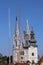 Removal part of the left tower of Zagreb Cathedral, damaged in the earthquake of March 22. 2020.